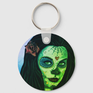Cute Zombie Gothic Girl Keychain