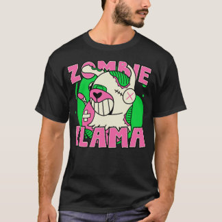 Cute Zombie Llama Funny Halloween Zombie Animals T-Shirt