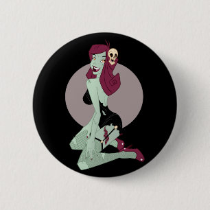 Cute Zombie Pin-Up Girl 6 Cm Round Badge