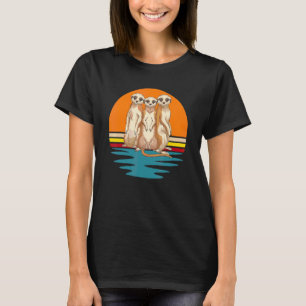 Cute Zoo Animal Africa Safari Retro Meerkat 1 T-Shirt