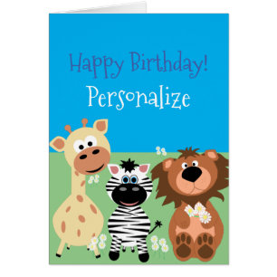 Cute Zoo Animal Personalised Birthday
