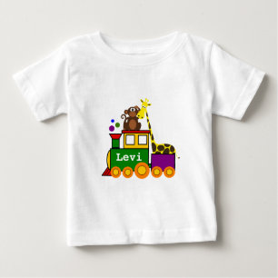 Cute Zoo Animals and Toy Train Baby T-shirt
