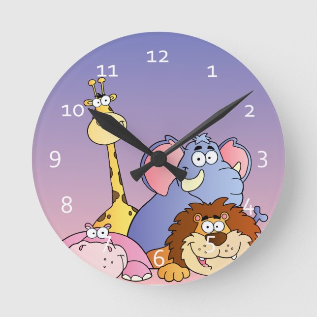 Cute Zoo Animals Clocks (Front)