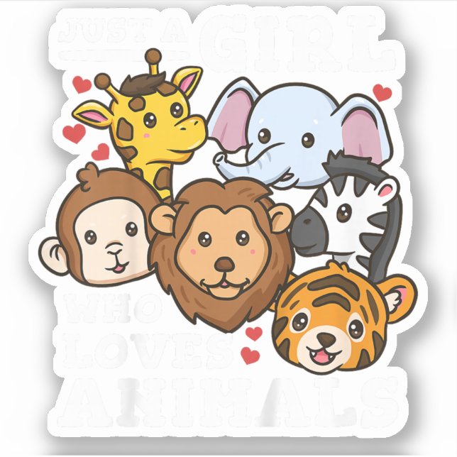 Cute Zoo Animals Elephant & Giraffe Illustration  (Front)