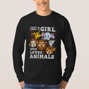 Cute Zoo Animals Elephant & Giraffe Illustration T-Shirt