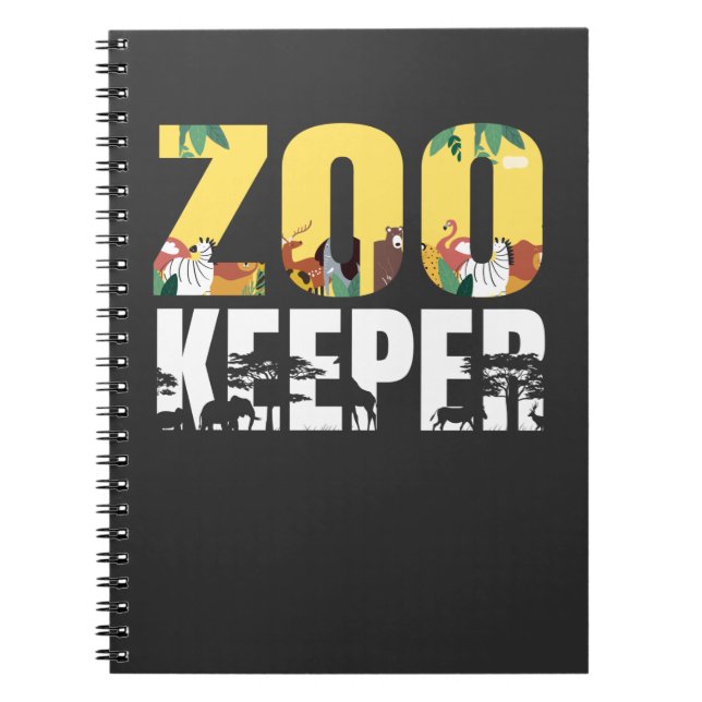 Cute Zookeeper Safari and Zoo Animal Lover Notebook (Front)
