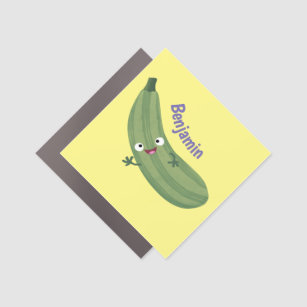 Cute zucchini happy cartoon illustration car magnet