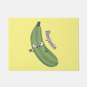 Cute zucchini happy cartoon illustration doormat