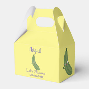 Cute zucchini happy cartoon illustration favour box