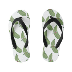 Cute zucchini happy cartoon illustration kid's thongs