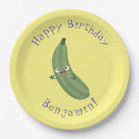 Cute zucchini happy cartoon illustration