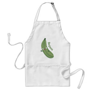 Cute zucchini happy cartoon illustration standard apron