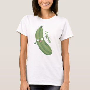 Cute zucchini happy cartoon illustration T-Shirt