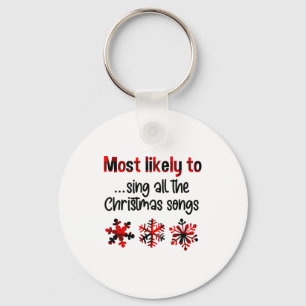 Cutecomfy Most Likely To Sing All The Christmas So Key Ring