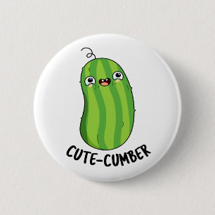 Cutecumber Funny Cucumber Pun 6 Cm Round Badge