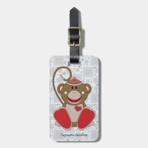 Cutelyn Sock Monkey Luggage Tag