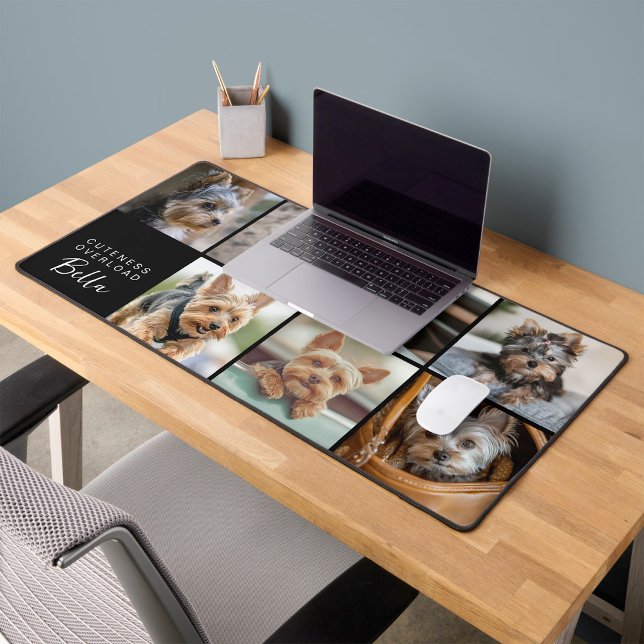 Cuteness Overboard Script Pet Photo Desk Mat (Creator Uploaded)