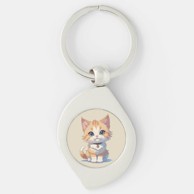 Cuteness Overload Kawaii Kitty Key Ring (Front)