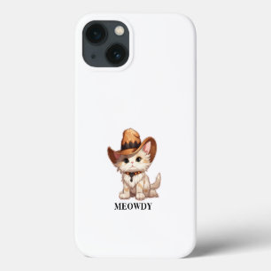 Cuteness Overload Meowdy Western Cat iPhone 13 Case