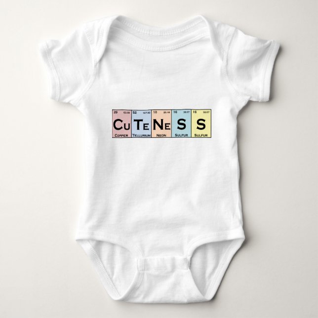 CuTeNeSS periodic elements baby romper Baby Bodysuit (Front)