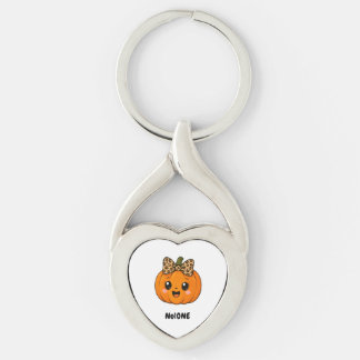 CuteOrange Little Pumpkin Halloween Customise Name Key Ring