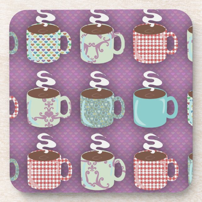 Cuter Coffee Selection Pattern Illustration Coaster (Front)