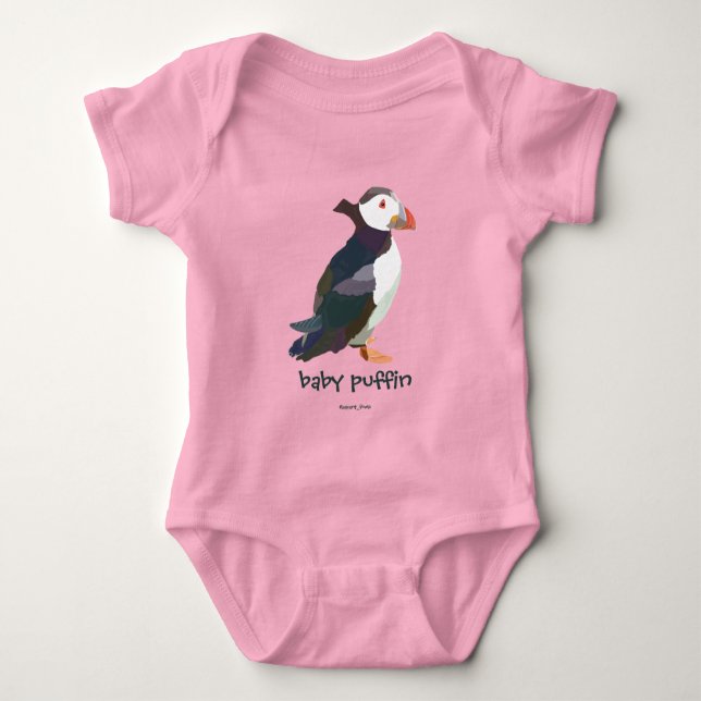 Cuter than a puffin baby bodysuit (Front)