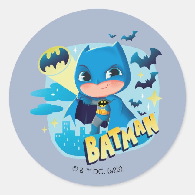 Cuter Than Cute Batman Classic Round Sticker (Front)