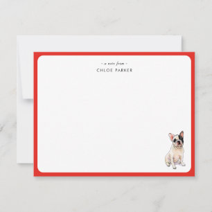 CuteRed Border French Bulldog Christmas Thank you  Card