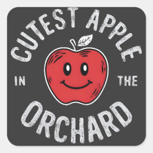Cutest Apple in the Orchard Apple Picking Day Square Sticker