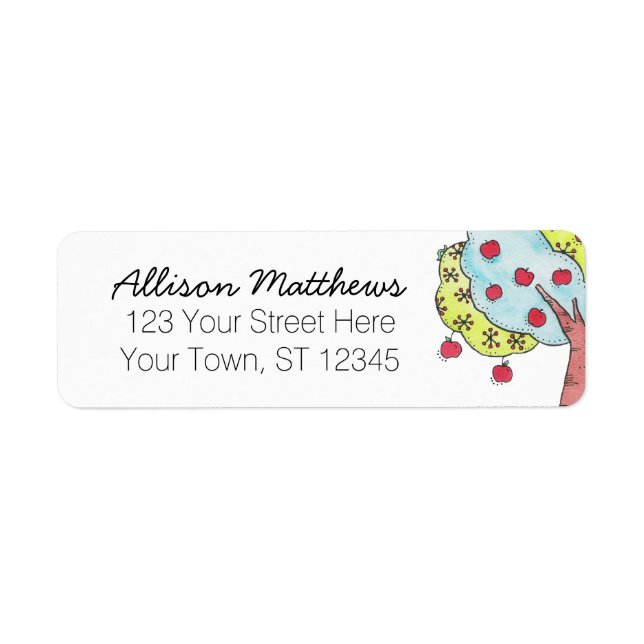Cutest Apple Tree Designer Return Address Label (Front)