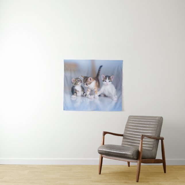 Cutest Baby Animals | 3 Tabby Kittens Tapestry (In Situ (Horizontal))
