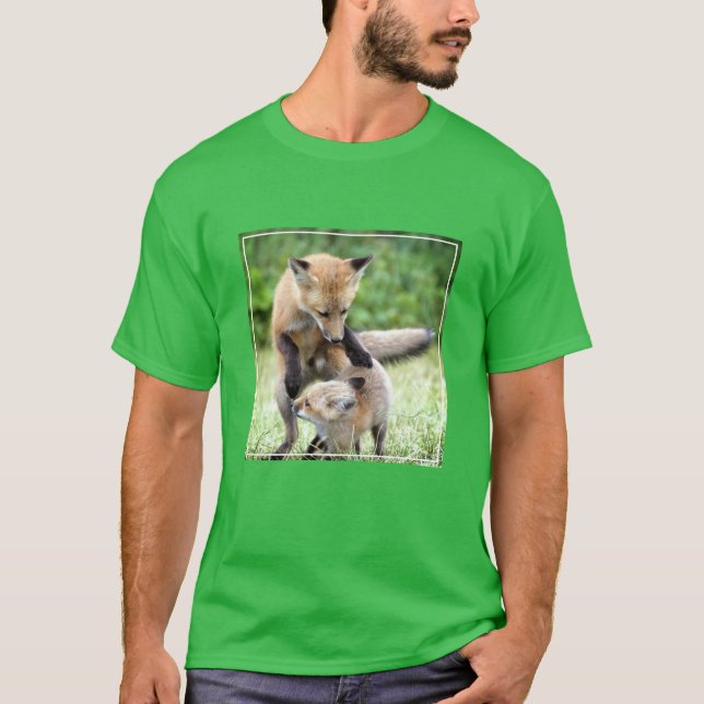 Cutest Baby Animals | Adorable Fox Kit & Mama T-Shirt (Front)
