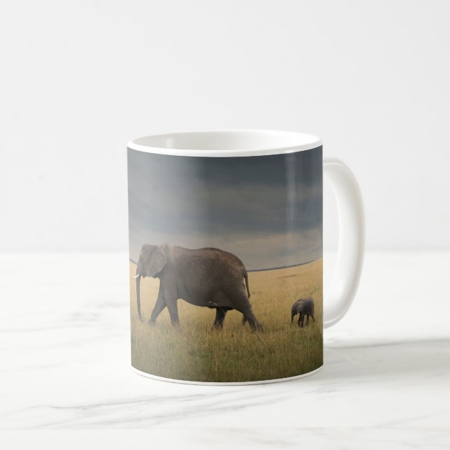 Cutest Baby Animals | African Elephant Family Coffee Mug (Front Right)