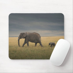 Cutest Baby Animals   African Elephant Family Mouse Pad