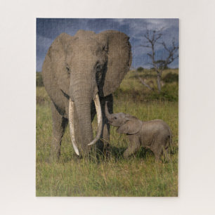 Cutest Baby Animals Amama Elephant With Baby Jigsaw Puzzle
