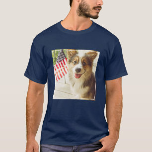 Cutest Baby Animals American Flag Corgi T-Shirt