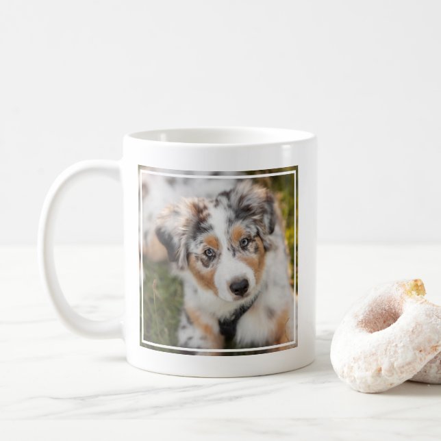 Cutest Baby Animals | Australian Shepherd Puppy Coffee Mug (With Donut)