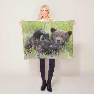 Cutest Baby Animals   Baby Brown Bear Cub Fleece Blanket