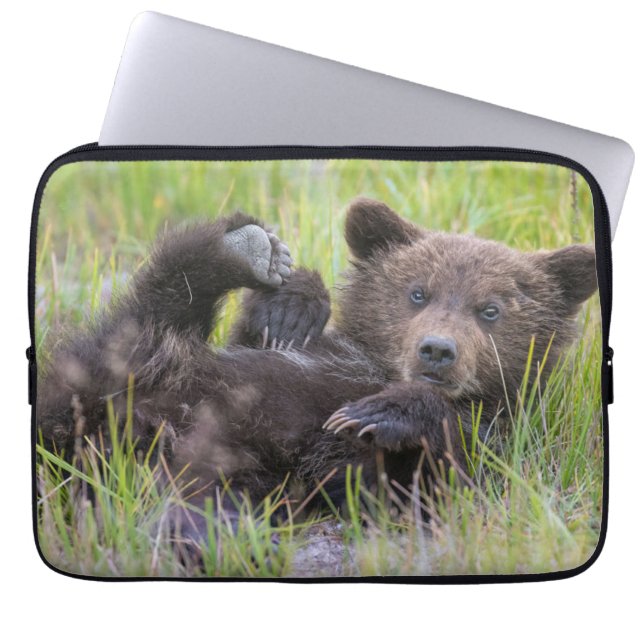 Cutest Baby Animals | Baby Brown Bear Cub Laptop Sleeve (Front)