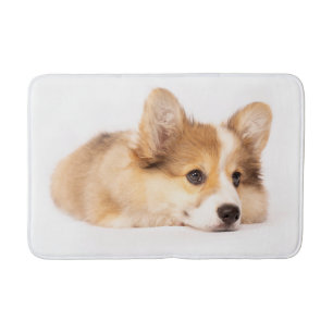 Cutest Baby Animals Baby Corgi Puppy Portrait Bath Mat