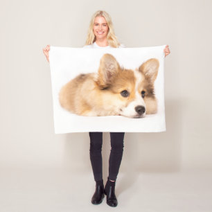 Cutest Baby Animals Baby Corgi Puppy Portrait Fleece Blanket