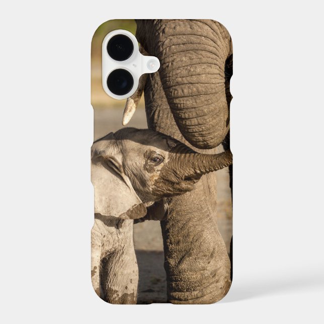 Cutest Baby Animals | Baby Elephant & Mama iPhone Case (Back)