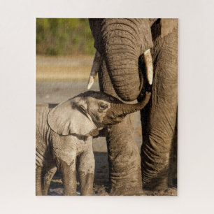 Cutest Baby Animals   Baby Elephant & Mama Jigsaw Puzzle