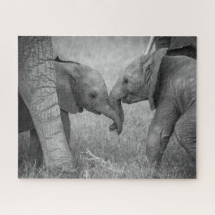 Cutest Baby Animals Baby Elephants Greeting Jigsaw Puzzle