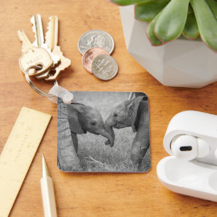 Cutest Baby Animals   Baby Elephants Greeting Key Ring