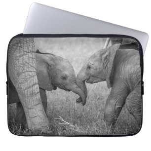Cutest Baby Animals Baby Elephants Greeting Laptop Sleeve