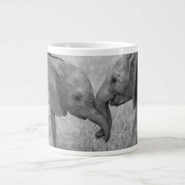 Cutest Baby Animals | Baby Elephants Greeting Large Coffee Mug (Front)