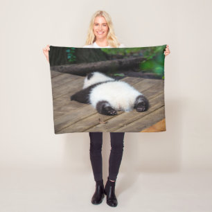Cutest Baby Animals   Baby Giant Panda Sleeping Fleece Blanket