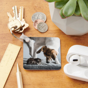 Cutest Baby Animals Baby Kitten & Dog Key Ring